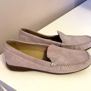 Geox Respira Suede Driving Shoe Loafer Slip On Moccasin Flat Leather Gray 6.5 37